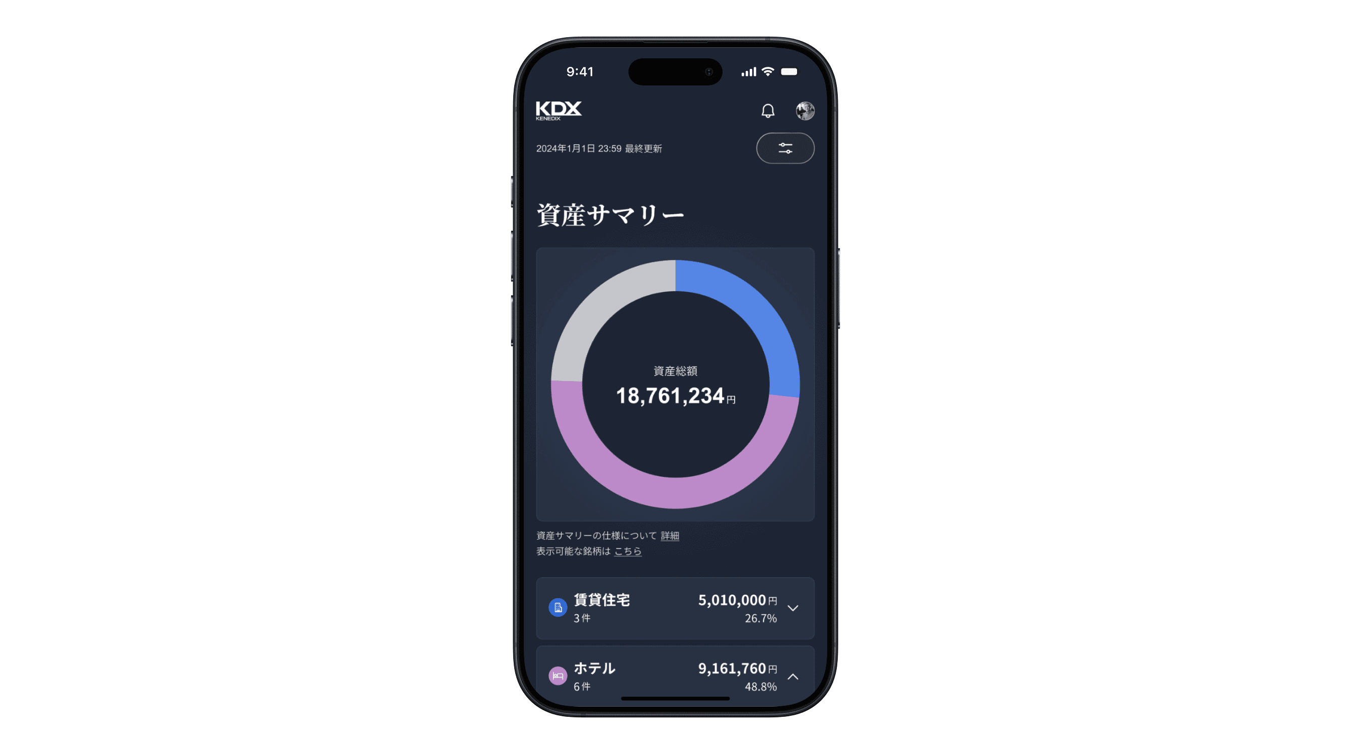 KDX STアプリ_資産サマリーイメージ